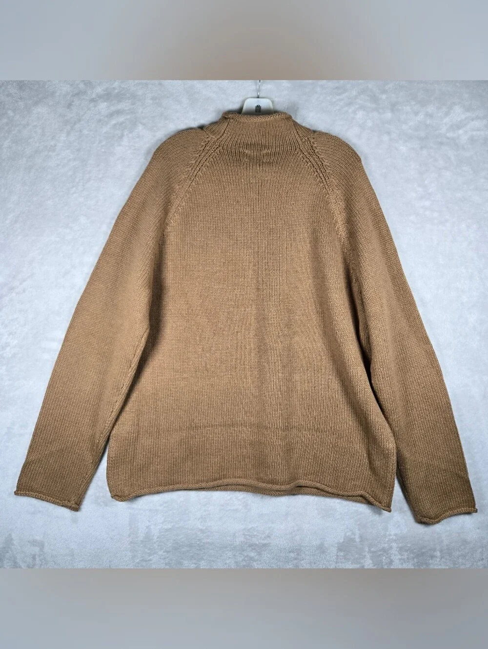 J Crew 1988 Rollneck Sweater Mens XL Dark Khaki Tan Cotton Solid NWT Minimalist